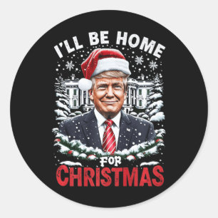 Ich werde zu Weihnachten patriotische Trump Xmas V Runder Aufkleber