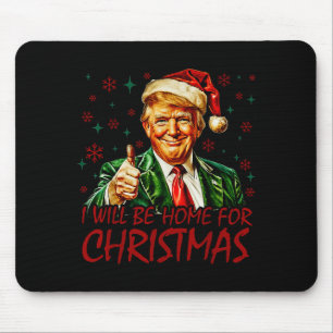 Ich werde zu Weihnachten zu Hause sein Santa Lusti Mousepad