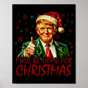Ich werde zu Weihnachten zu Hause sein Santa Lusti Poster