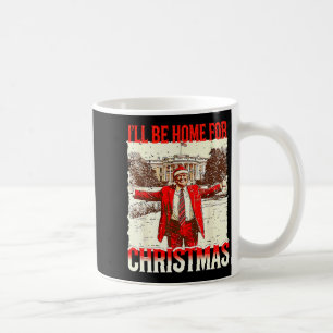 Ich werde zu Weihnachten zu Hause sein Santa Vinta Kaffeetasse