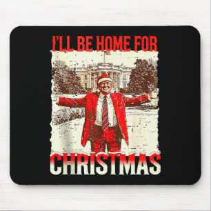 Ich werde zu Weihnachten zu Hause sein Santa Vinta Mousepad
