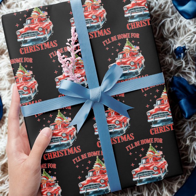 Ich werde Zuhause für Weihnachten Funny Trump Geschenkpapier (Von Creator hochgeladen)