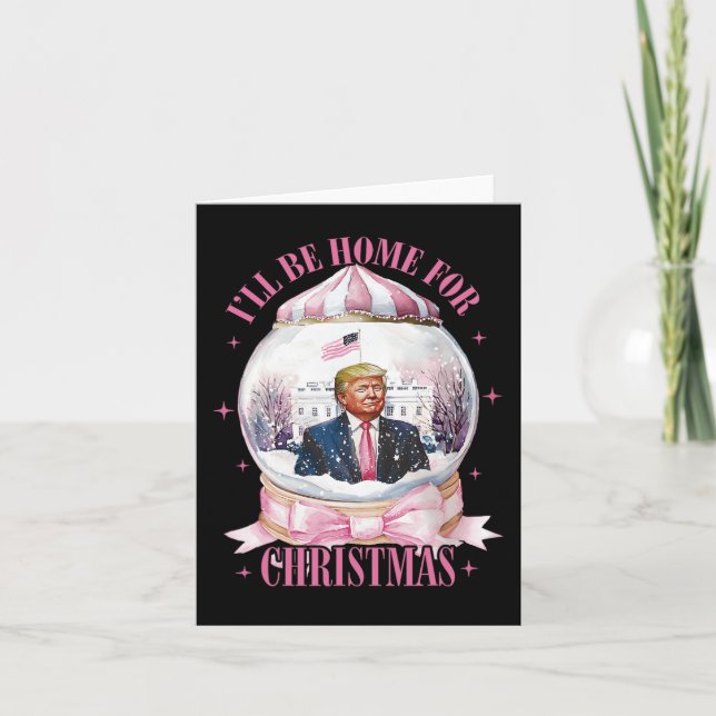 Ich werde Zuhause für Weihnachten lustige Trump Co Karte (Vorderseite)