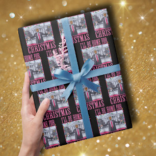 Ich werde Zuhause für Weihnachten lustige Trump-We Geschenkpapier