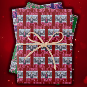 Ich werde Zuhause für Weihnachten lustige Trump-We Geschenkpapier Set