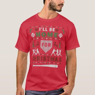 Ich werde Zuhause für Weihnachten Softball zu Weih T-Shirt