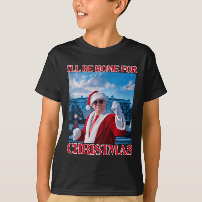 Ich werde Zuhause für Weihnachten Weihnachten Weih T-Shirt (Vorderseite)