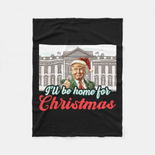 Ich werde Zuhause für Weihnachts-Weihnachtsmann Tr Fleecedecke
