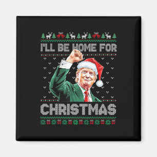 Ich werde Zuhause für Weihnachts-Weihnachtsmann Tr Magnet
