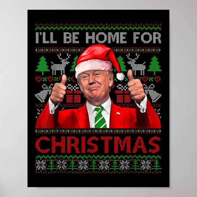 Ich werde Zuhause zu Weihnachten Weihnachten Weihn Poster (Vorne)