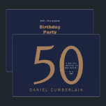 Ich wette, du glaubst, er wäre eine ältere, lustig einladung<br><div class="desc">Fünfzig. Einladung zum 50. Geburtstag. Funny. Mann. Datum,  Ort,  UAWG. Navy & Gold. Keine Geschenke. Überraschung.</div>
