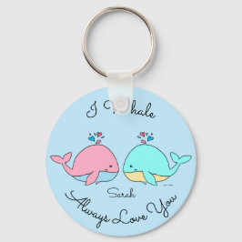 Ich whale immer Liebe Sie Kawaii Blue Schlüsselanhänger