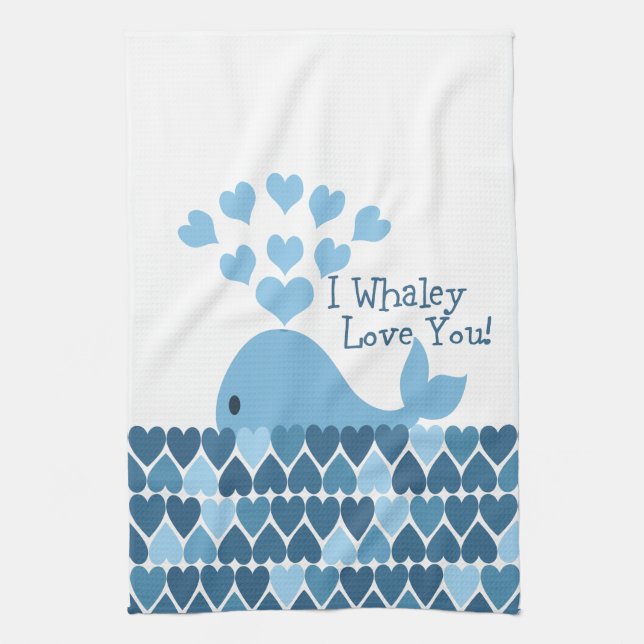 Ich Whaley Liebe Sie! Blau Küchentuch (Vertikal)