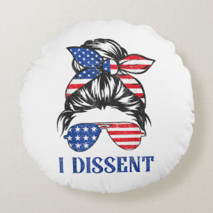 Ich widerspreche, amerikanische Flagge Frauen chao Rundes Kissen