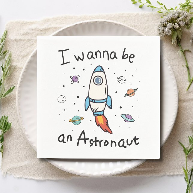 Ich will Astronaut-Cartoon werden Serviette (Von Creator hochgeladen)