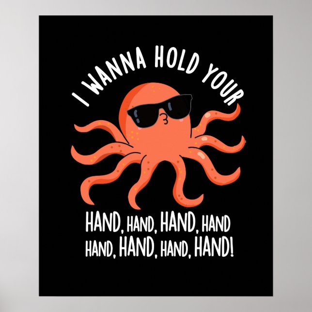 Ich will deine Hand am Oktopus halten, dunkle BG Poster (Vorne)