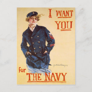 Ich will dich für die Navy Postkarte