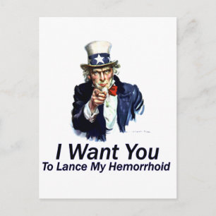 Ich will dich: um meine Hämorrhoiden zu operieren Postkarte