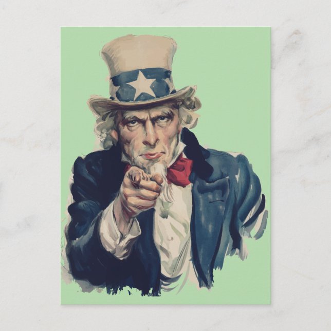Ich will dich | Uncle Sam Werbeplakat US Army Postkarte (Vorderseite)