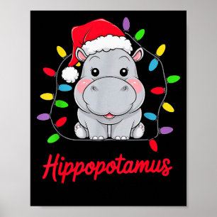 Ich will ein Hiptamus zu Weihnachten Xmas Hip Lieb Poster
