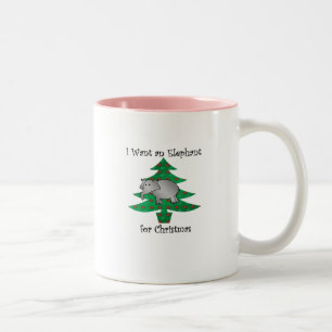 Ich will einen Elefanten für Weihnachten Zweifarbige Tasse
