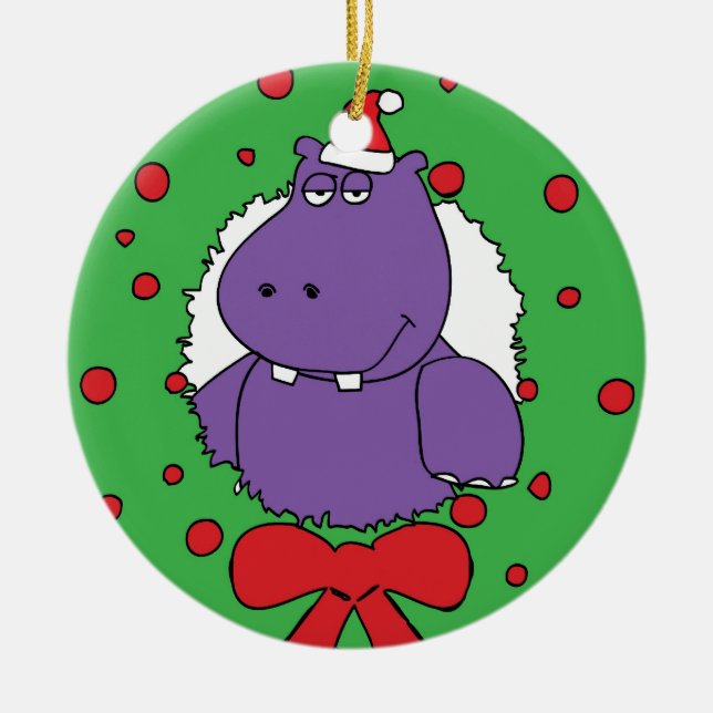 Ich will einen Hippopotamus für Weihnachten Keramikornament (Vorne)