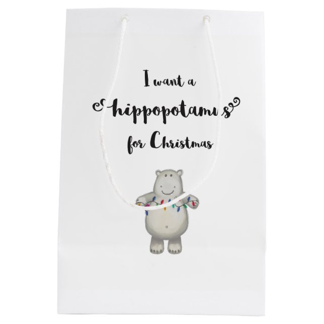 Ich will einen Hippopotamus für Weihnachten - Mittlere Geschenktüte (Rückseite)