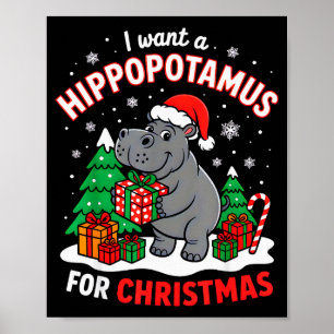 Ich will einen Hiptamus zu Weihnachten Xmas Hip fü Poster