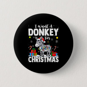 Ich will einen Weihnachtsmann-Hut für Weihnachten Button