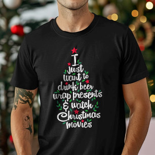 Ich will einfach nur Bier trinken und Weihnachtsfi T-Shirt