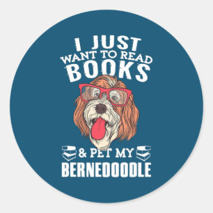 Ich will einfach nur Buch lesen und meinen Bernedo Runder Aufkleber