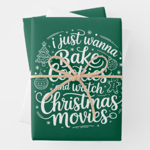 Ich will einfach nur Kekse backen und Weihnachtsfi Geschenkpapier Set