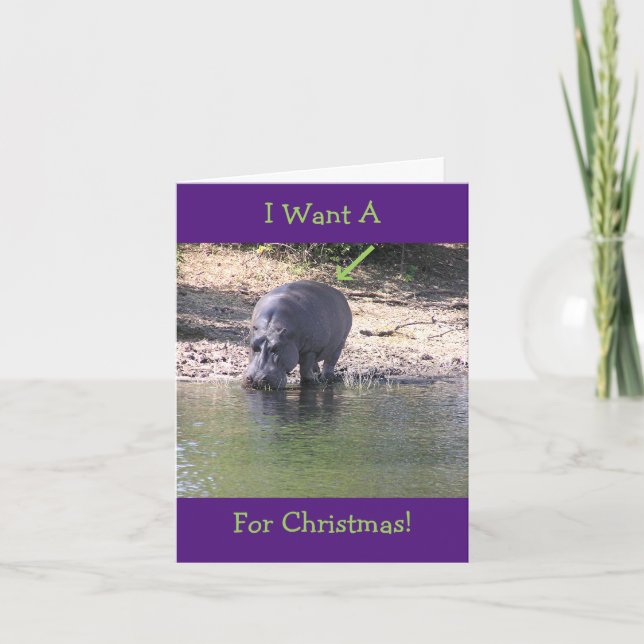 "ICH WILL (FOTO DES FLUSSPFERDS) FÜR WEIHNACHTEN " (Vorderseite)