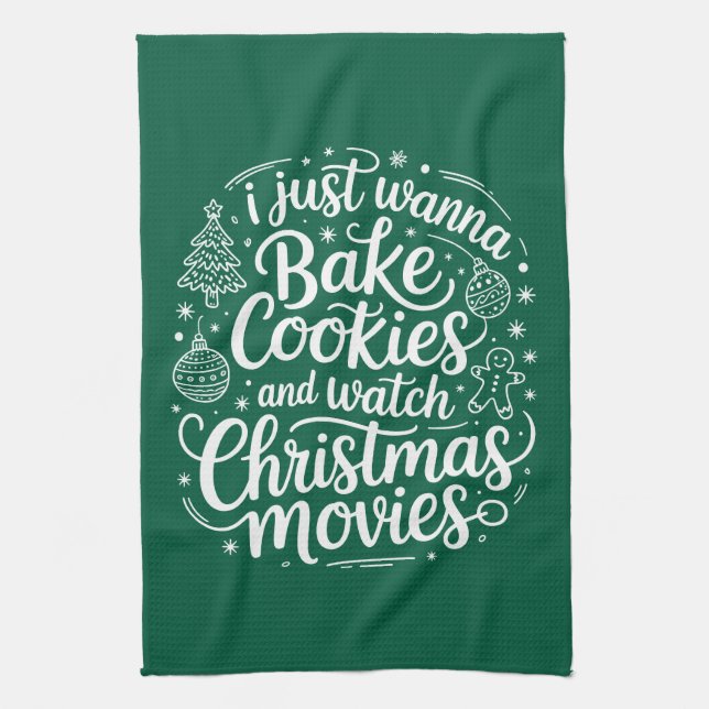 Ich will gerade Cookies backen Weihnachtsfilme ans Geschirrtuch (Vertikal)