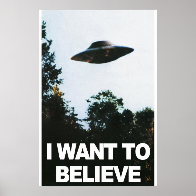 Ich will glauben UFO Alien Entführungsplakat Poster (Vorne)