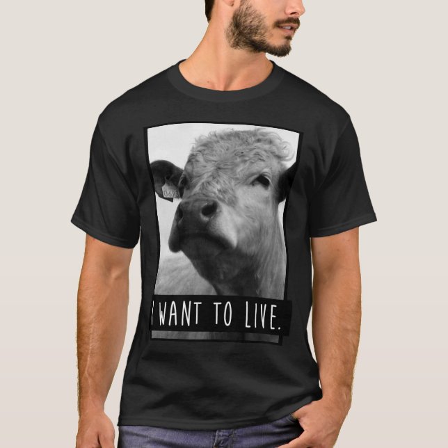 Ich will lustige Kuh leben T-Shirt (Vorderseite)