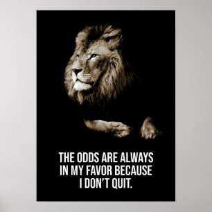 Ich will nicht aufhören - Lion Success Mindset Mot Poster