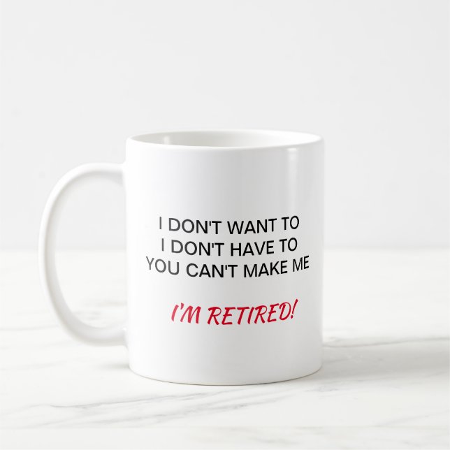 Ich will nicht mich bin pensionierte Tasse (Links)