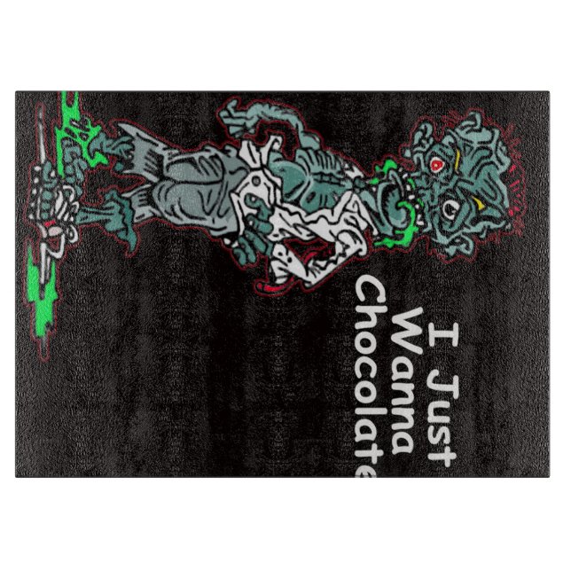 Ich will nur Schokolade - Niedliches Geschenk mit  Schneidebrett (Vorderseite)