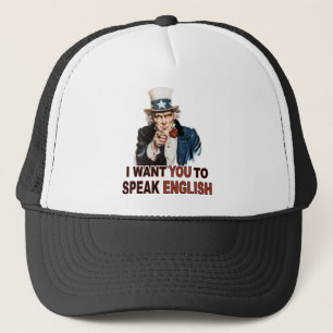 Ich will Sie, um englischen Hut/Kappe zu sprechen Truckerkappe