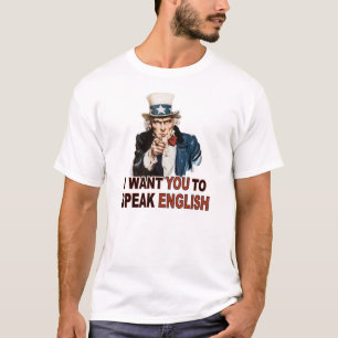 Ich will Sie, um englisches grundlegendes T-Shirt
