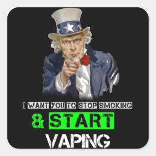 Ich will Sie Uncle Sam Vape Quadratischer Aufkleber