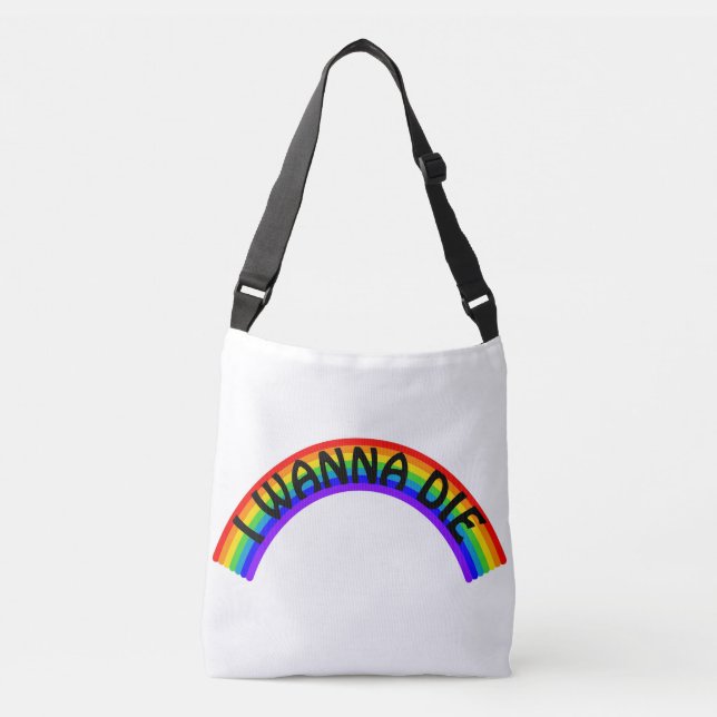 Ich will sterben - Regenbogen Tragetaschen Mit Langen Trägern (Vorderseite)