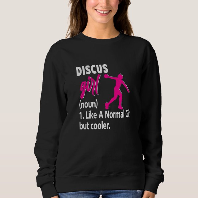 Ich wirf Dinge Discus Girl Turmtrainer Sweatshirt (Vorderseite)