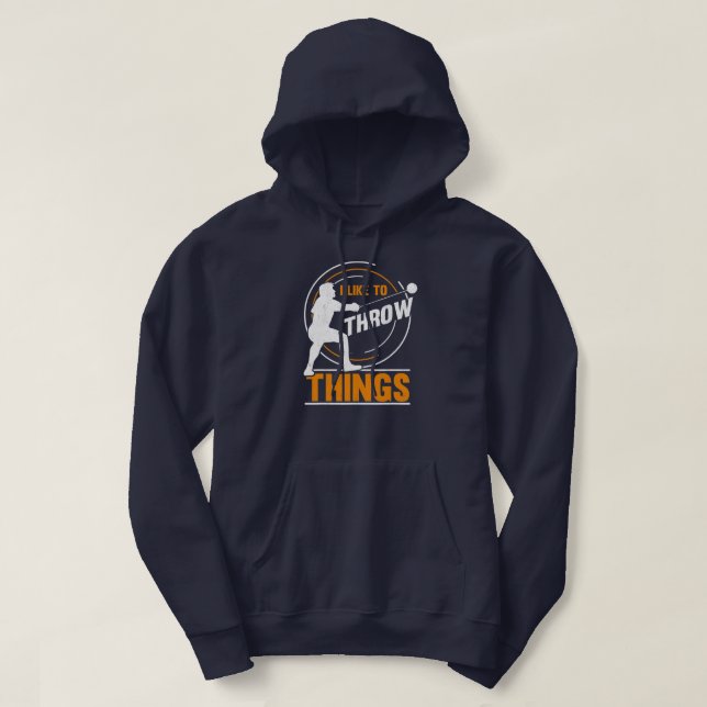 Ich wirf gerne Dinge mit Hammer-Hammerschlag Hoodie (Design vorne)