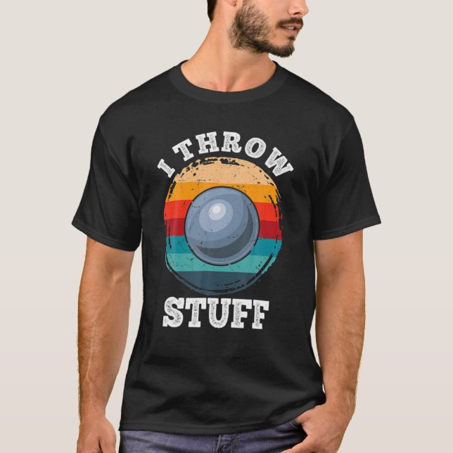 Ich wirf Stuff Shotput Athlete Throwing Retro Suns T-Shirt (Vorderseite)
