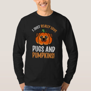 Ich wirklich Liebe Möpsen und Pumpkins Niedlich Pu T-Shirt