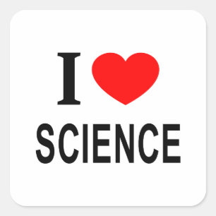 Ich ❤️ WISSENSCHAFT ICH LIEBE WISSENSCHAFT ICH HER Quadratischer Aufkleber