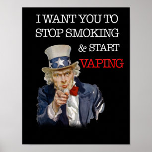 Ich Woll dir Uncle Sam Vape Premium Poster