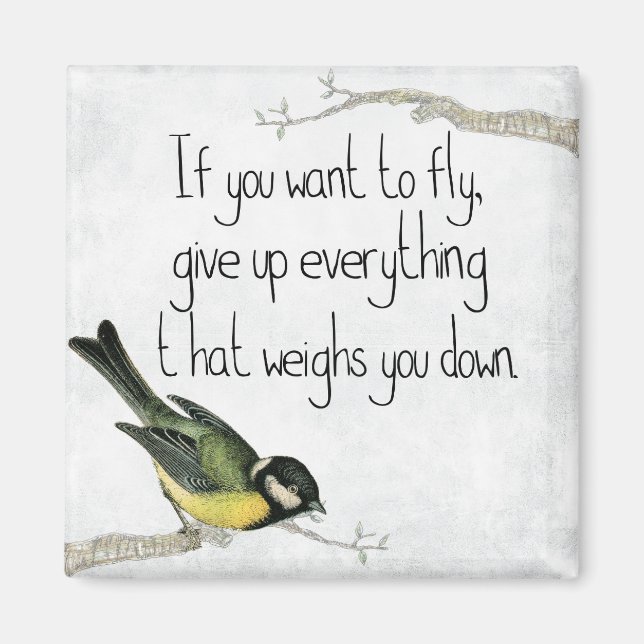 Ich Wollte, 2 Zoll Square Magnet zu fliegen (Vorne)